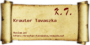 Krauter Tavaszka névjegykártya